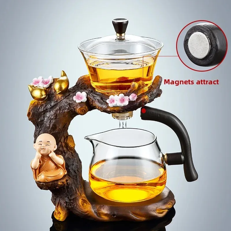 Glass Fully Automatic Tea Set, High-end Household Magnetic Suction Lazy Tea Making Artifact, Teapot