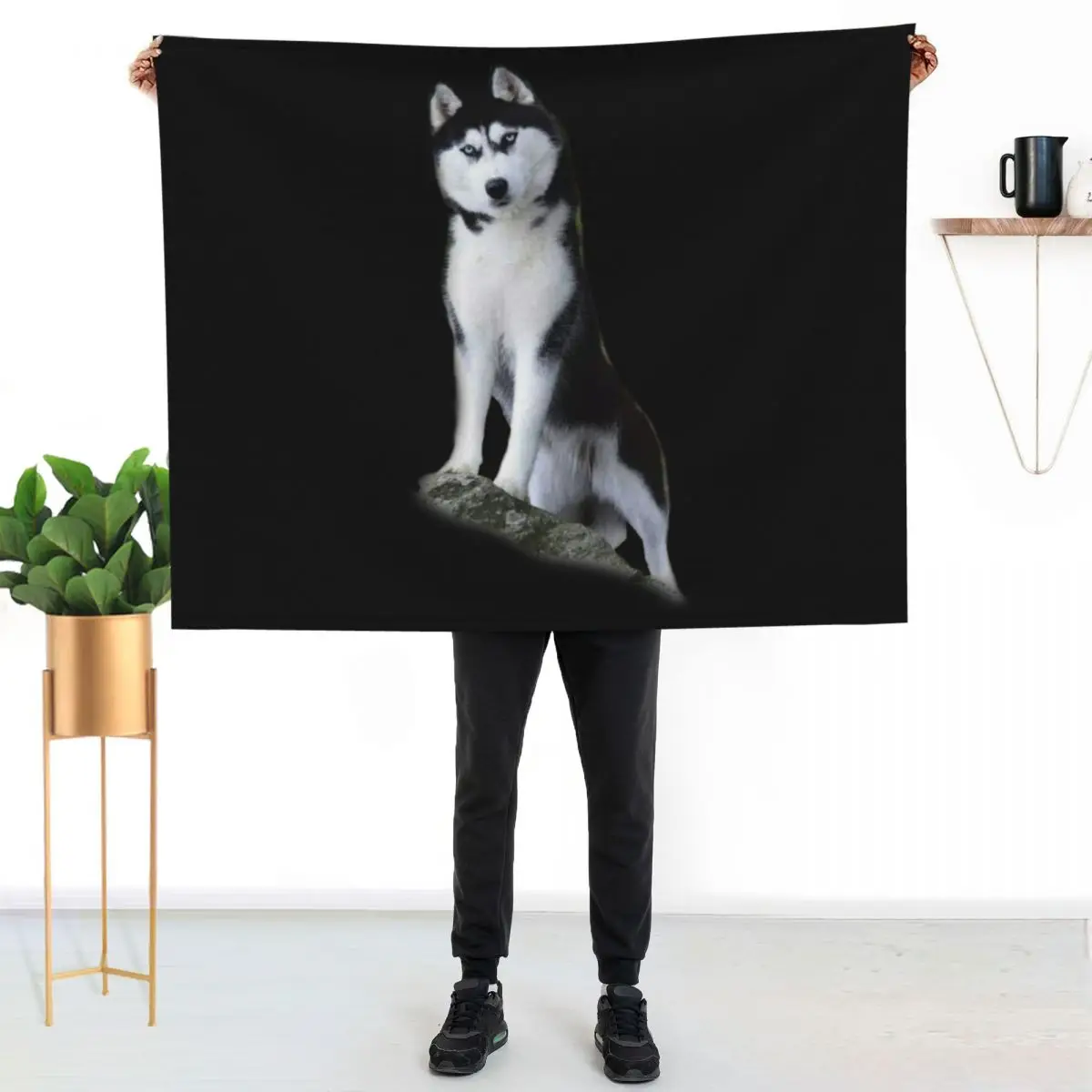 Siberian husky Throw Blanket Large Multi-Purpose Soft Plush Plaid warm for winter Travel Heavy Blankets