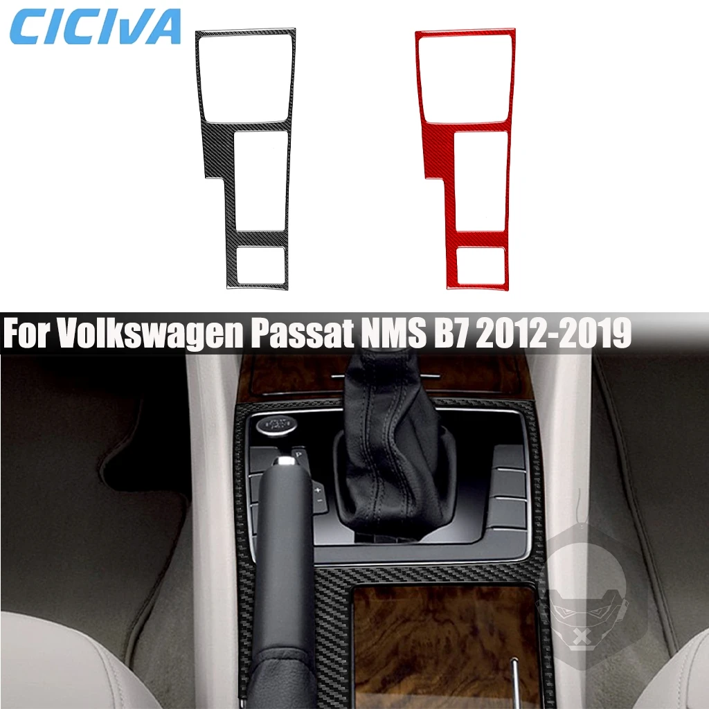 

Carbon Fiber Car Accessories Gear Cup Holder Panel Interior Cover Modified Trim Sticker For Volkswagen Passat NMS B7 2012-2019