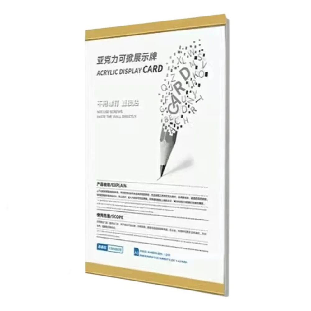 

A 4/A 5/A 6 Magnetic Wall Mounted Frame Reusable No-drill Display Board Acrylic Rectangle License Plate Frame