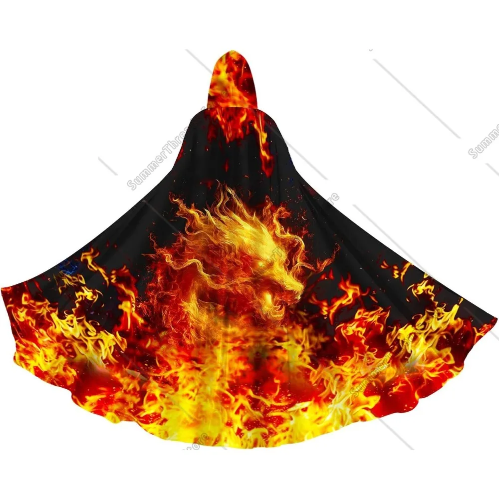 

Halloween Hooded Cloak For Men Women Robe Cape With Hood Medieval Cosplay Wizard Witch Costumes