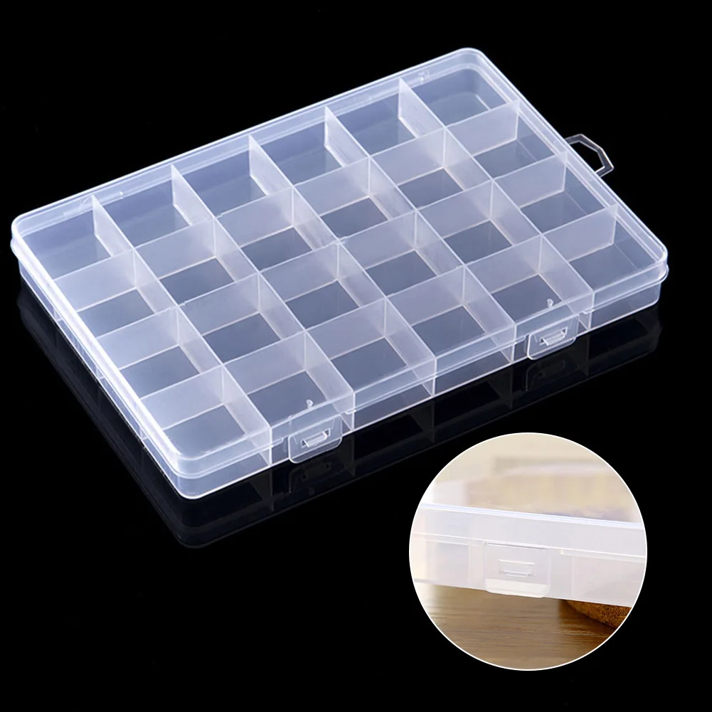 Efficiency Transparent Plastic Rectangle Box Case Portable Design Clear Rings Compact Design Simplifying Storage