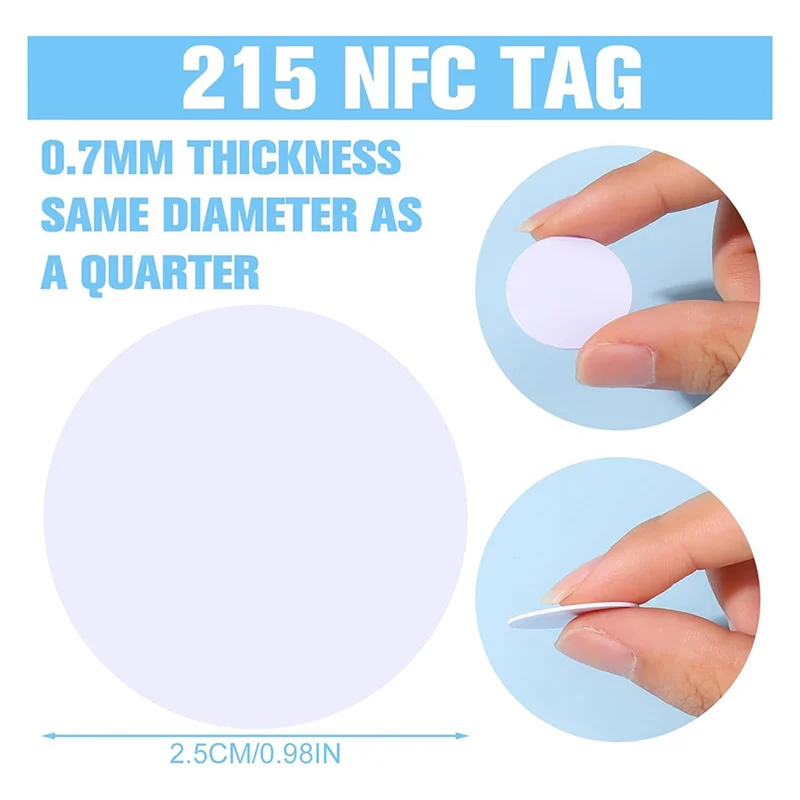 【HASD】160個 NFCタグntag 215 NFCステッカーチップ 丸型NFCタグ 書き換え可能NFCカード 粘着裏面NFC対応 携帯電話デバイス