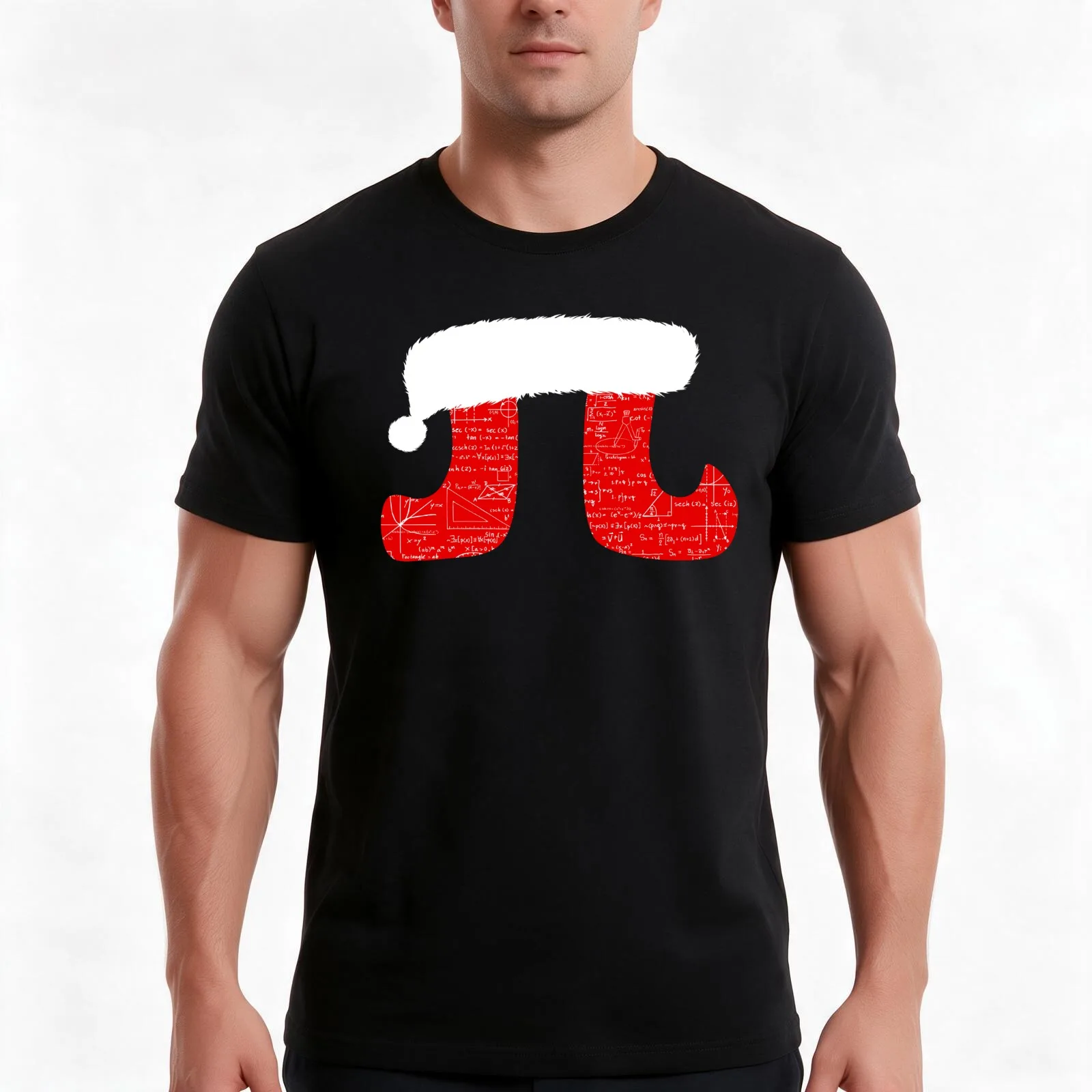Pi Christmas Math Science Algebra T-Shirt, Summer Casual Cotton Tee, Oversized Streetwear Tops, Vintage Graphic Print