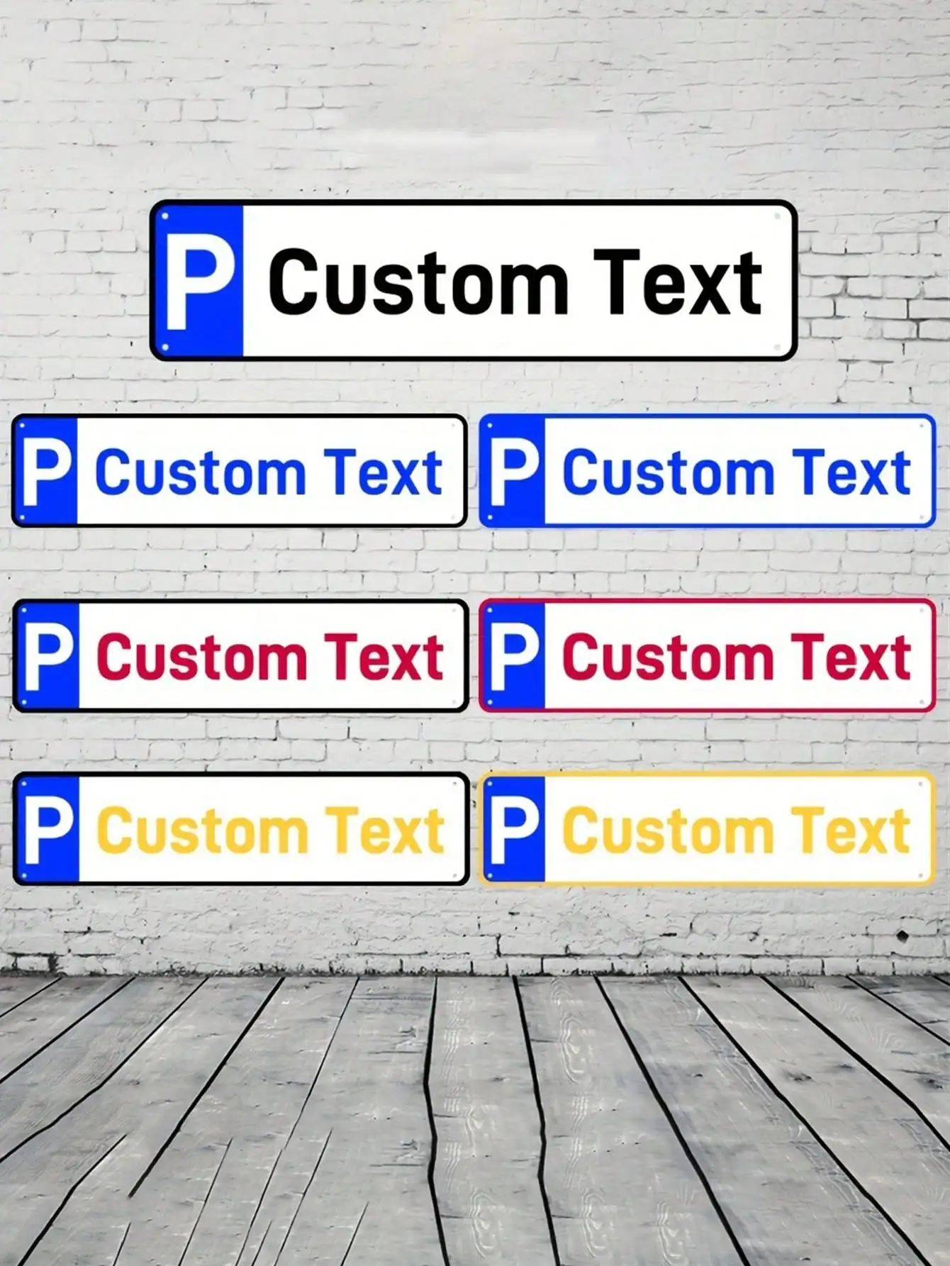 

Personalized Aluminum Parking Sign UV Printed Waterproof Outdoor Vehicle Decoration Easy Install 16x4 Inch