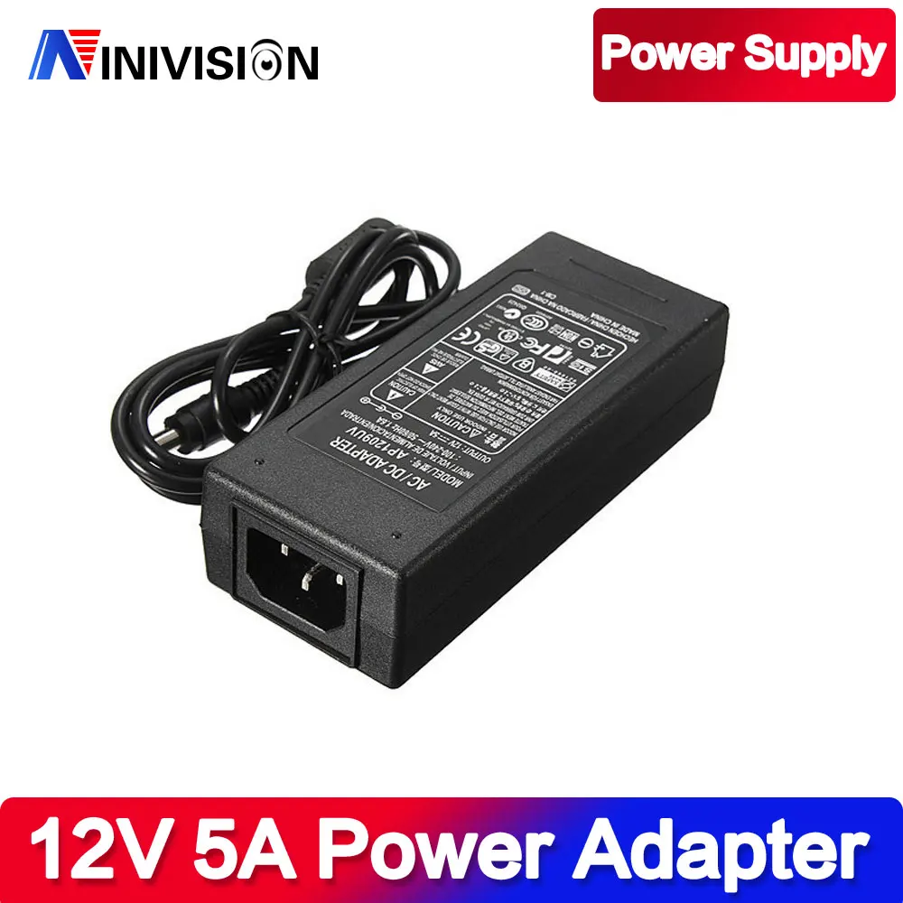 Lowest Price New AC Converter Adapter For DC 12V 5A 60W LED Power Supply Charger for 5050/3528 SMD LED Light or LCD Monitor CCTV