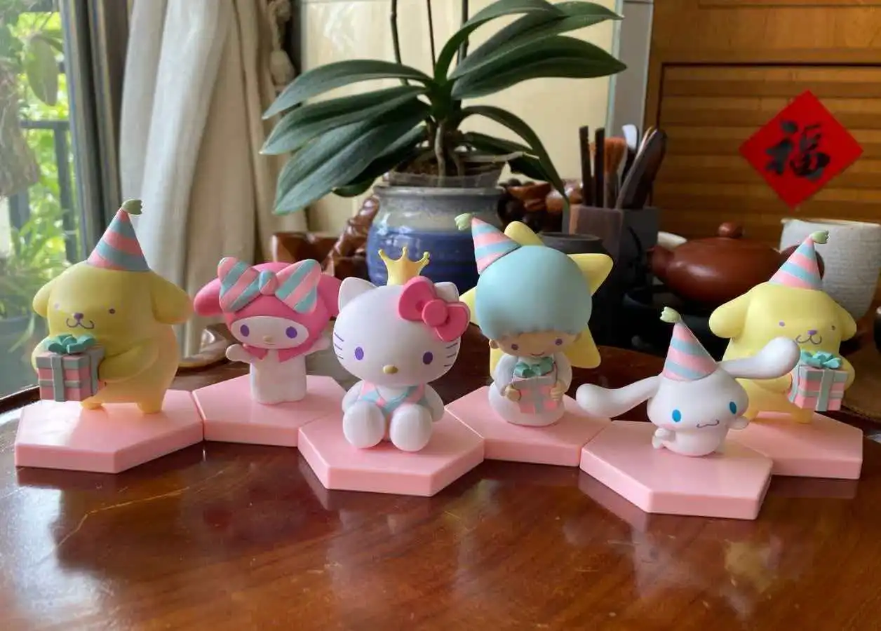 

Melody Series Premium Blind Box Figures Base Assembly Ornament Pudding Dog Greeting Box Baking Cake Figurine Festival Surprise