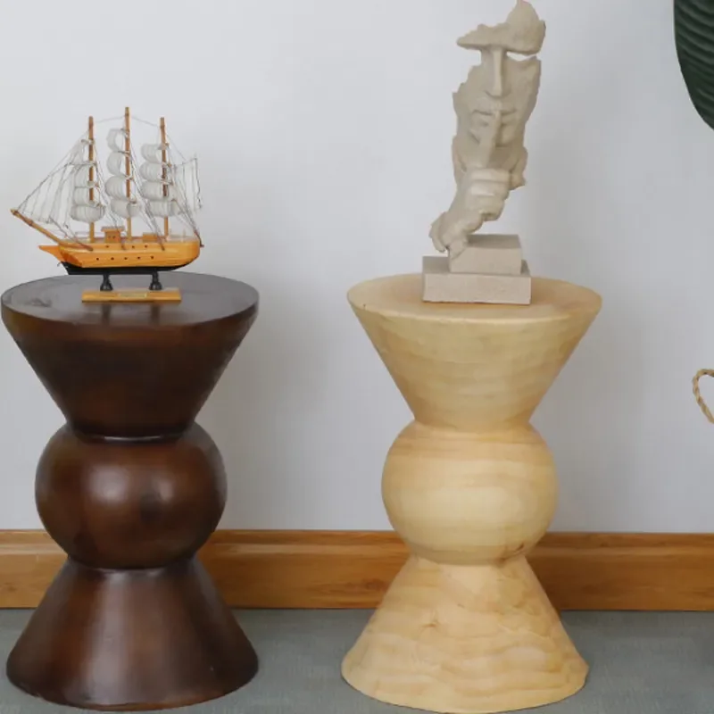 New Solid Wood Pier Stool Creative Log Corner Table Simple Sofa Side Table Small Coffee Table Bedside Nightstand Hotel