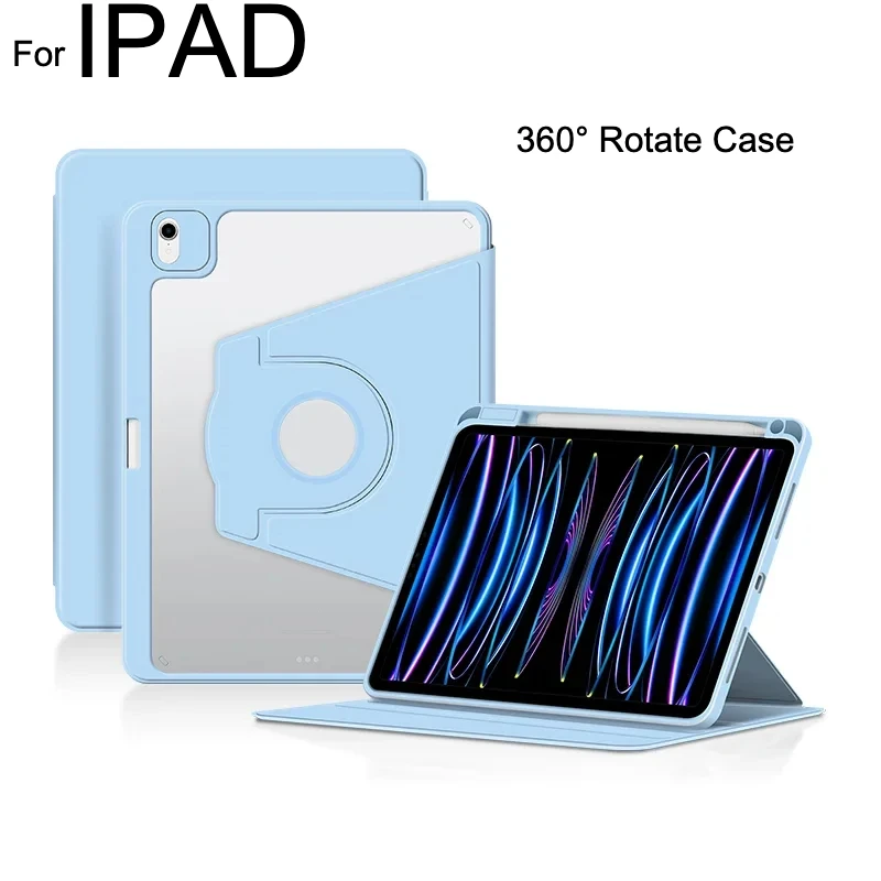 

Чехол с вращением на 360 градусов для iPad 11 Air 11 M2 M3, умный чехол для iPad 10 Gen 2022 Air4 Air5 Pro 11 M4 Pro12.9 3456th