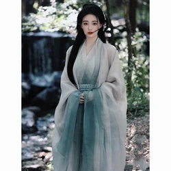 2026 chinese actress xu lu the same wei jin hanfu ancient style gentle gradient hanfu literature art fairy crossed collar hanfu