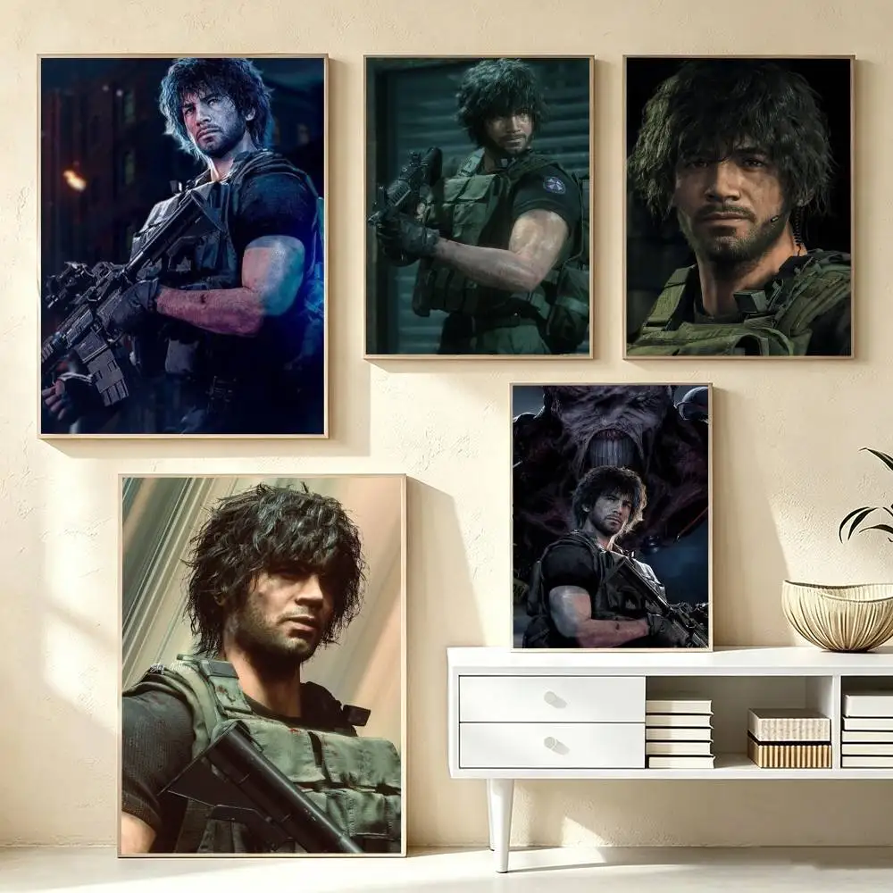 R-Resident E-Evil Carlos Oliveira  Poster High Quality Dorm Living Room Aesthetic Wall Decoration Painting Stickers Gift