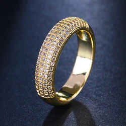 EmmayaClassic Twist Chain 3A Rings For Women Zircon Stainless Steel Geometric Wrapped Couple Ring Christmas Aesthetic Je