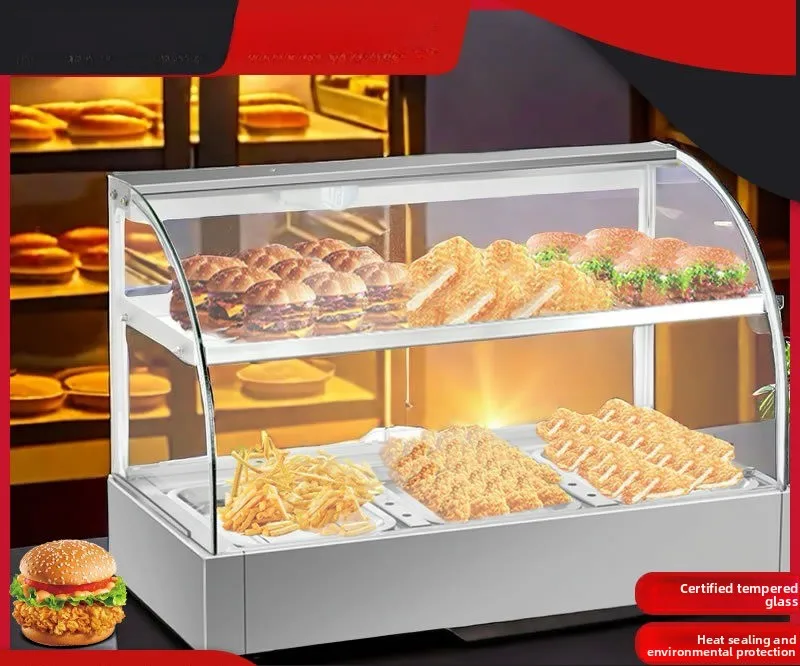 Commercial Insulation Cabinet Heating Incubator Chestnut Egg Tart Bread Glass Deli Cabinet Food Small Desktop Display Cabinet