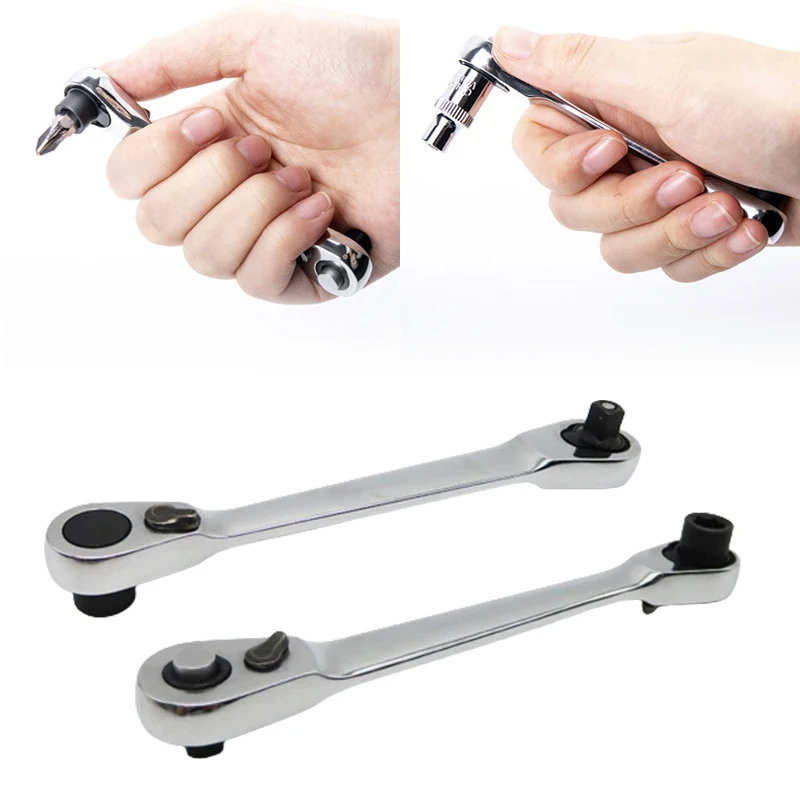 

Portable 1/4 Inch Double Ended Quick Socket Ratchet Wrench Screwdriver Bit Spanner Two-way adjustable Hand Tools for Mechanic