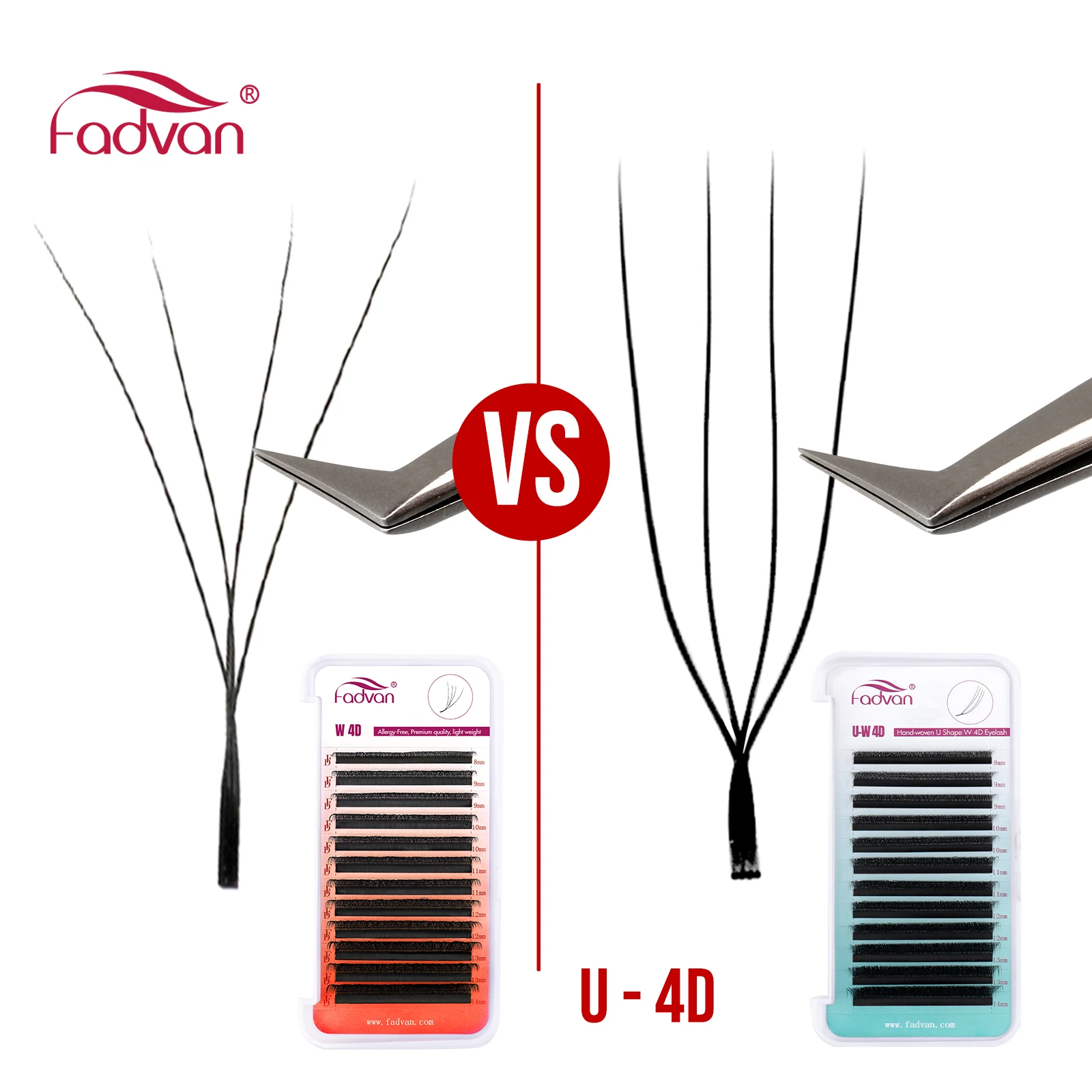 FADVAN U Shape 3D/4D/5D Lashes Premium Soft Eyelashes Extension Make up Tools