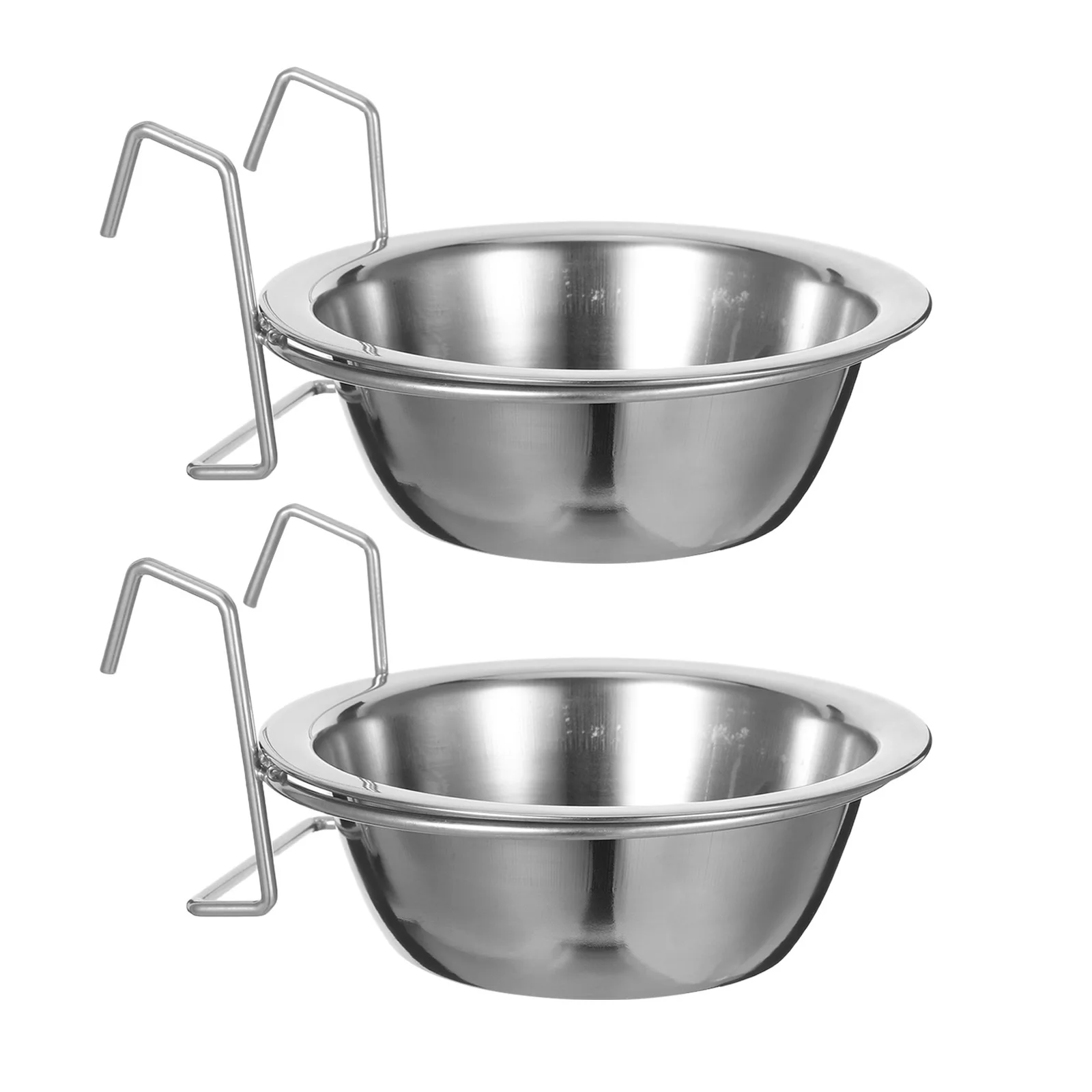 

2Sets Hanging Dog Bowl Stainless Steel Pet Food Water Bowl for Cage Kennel Coop Easy Install Feeder Dish