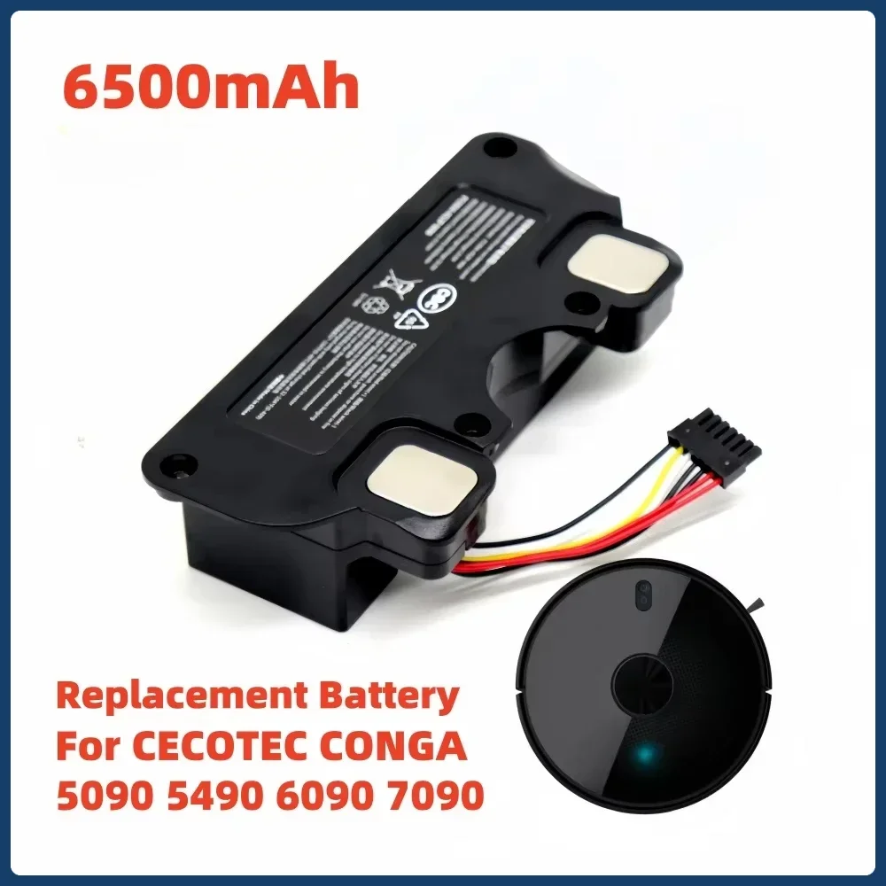 เปลี่ยนแบตเตอรี่-เดิม 6500mAh สําหรับ CECOTEC CONGA เครื่องดูดฝุ่นหุ่นยนต์ 5090/5490/6090/7090(18650 แบตเตอรี่อุปกรณ์เสริม)