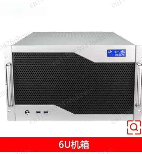 6U Industrial Server Chassis, 12 Slots Multi GPU Case, Supports E-ATX Motherboard, Dual ATX Power Supply & Water Cooling