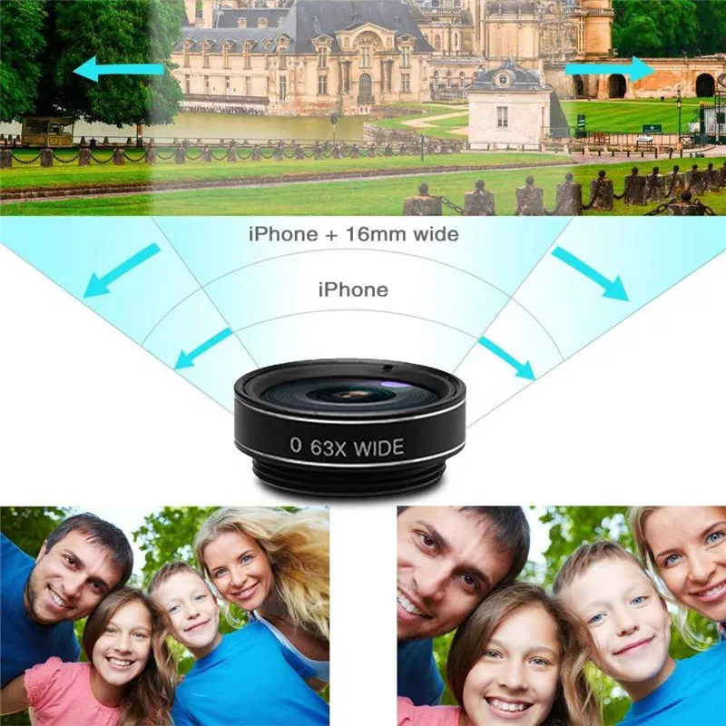 5/7/10 in 1 Fisheye Wide Angle Micro Camera Lens for iPhone Xiaomi Redmi  Zoom Fish Eye Len on Smartphone Lenses With Phone Clip