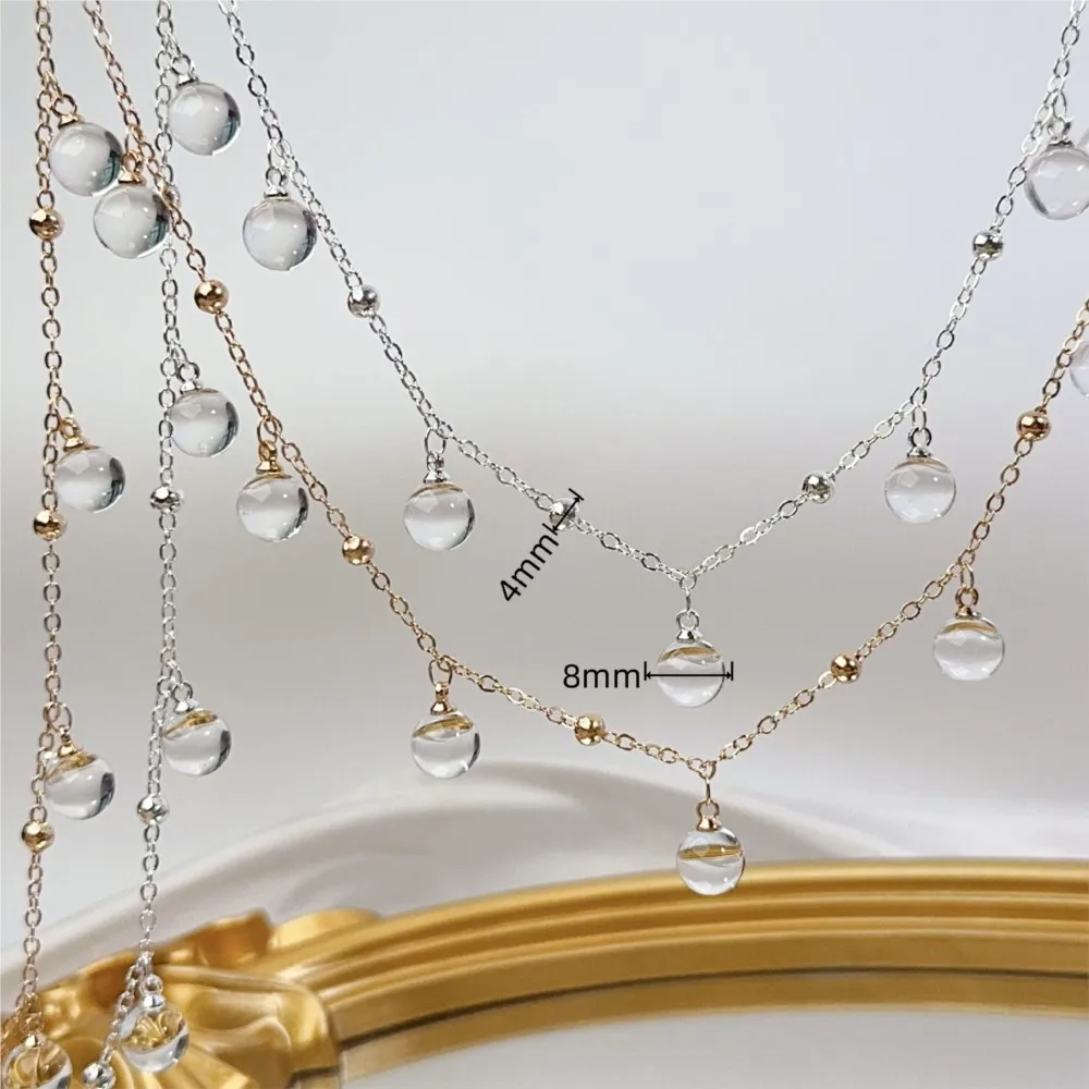 1 Meter Transparent Round Glass Beads Dangle Pendant Metal Chain for DIY Teardrop Necklace Bracelets Fashion Chain Accessories image 5