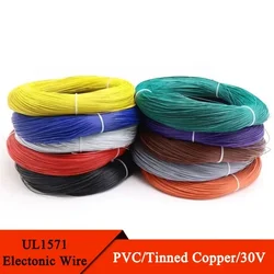 5/10/50M UL1571 26AWG PVC Electronic Wire OD 1mm Flexible Cable Insulated Tin-plated Copper Environmental LED Line DIY Cord