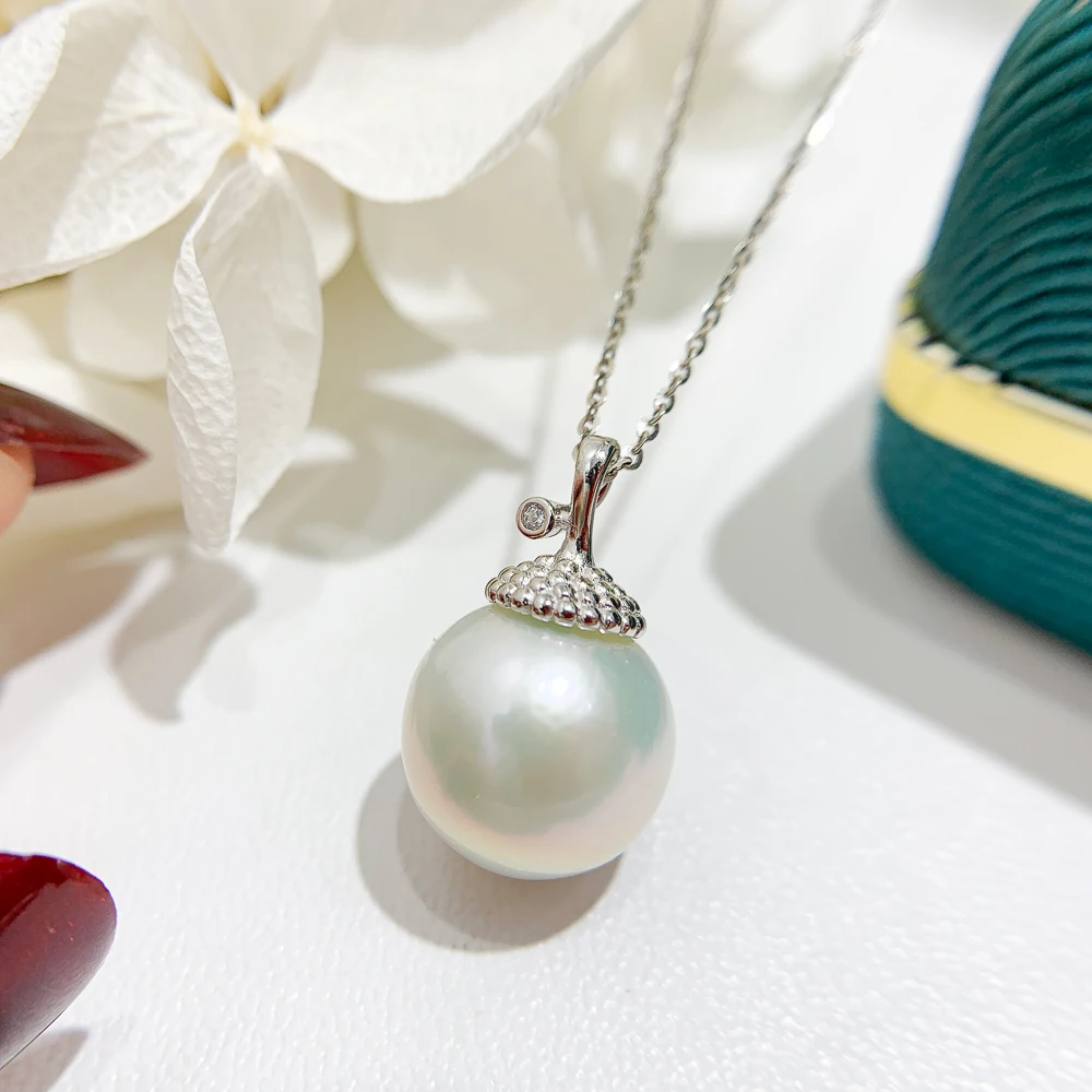 

New product pendant AAAA10-11mm natural South Sea round pearl pendant 925s/18in