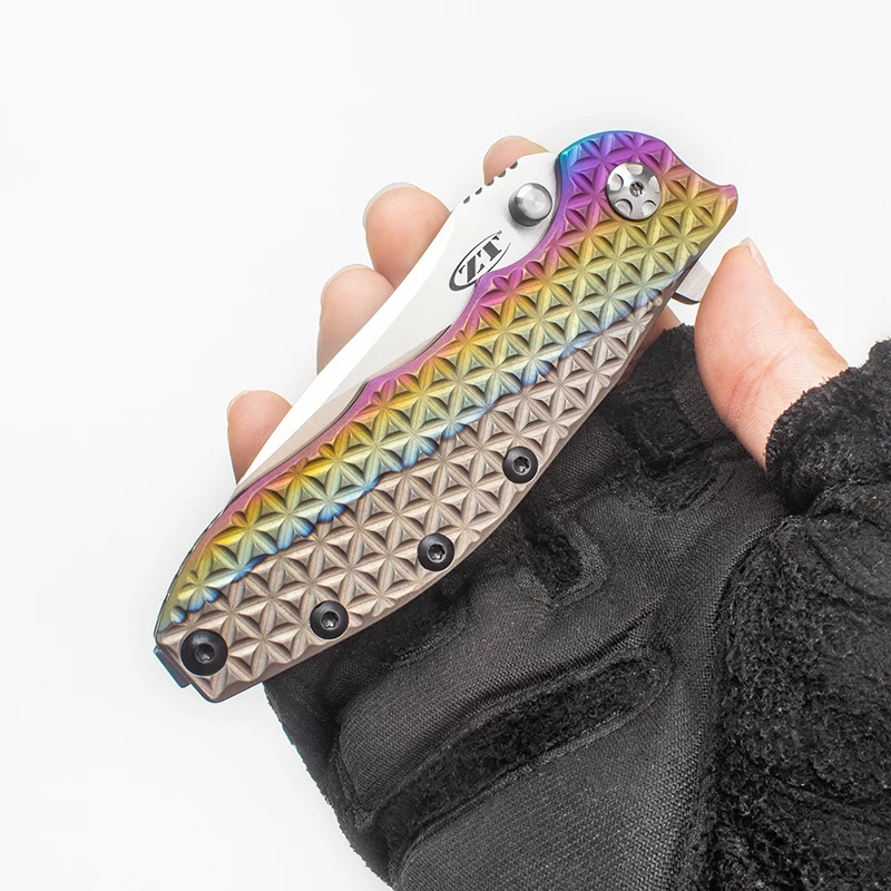Chung kui fez zt0562 facas dobráveis personalizadas alça completa ti m390 faca tática de bolso edc equipamento ao ar livre ferramentas sobrevivência