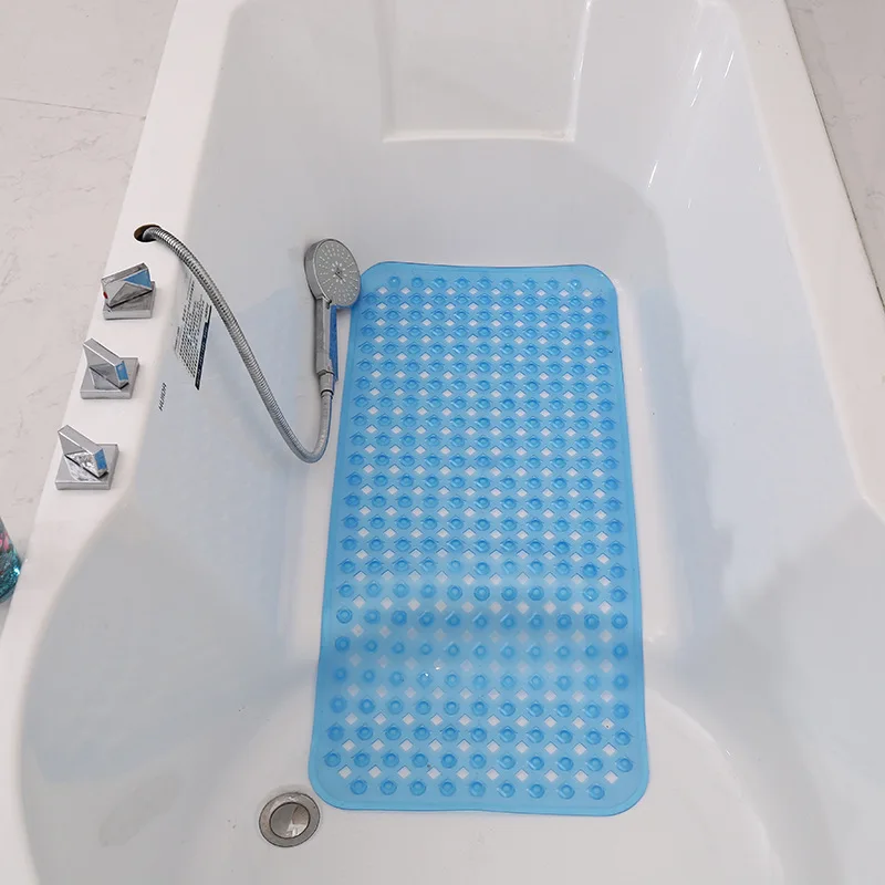 Home bathroom anti slip mat with diamond shaped leaky hole bathtub mat  suction cup PVC floor   foot mat