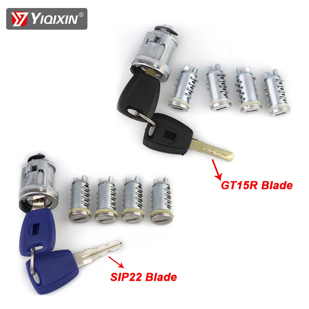 Car Ignition Lock Set Trunk Lock For Alfa Romeo Brava Doblo Palio Siena For Peugeot Citroen Cylinder Perla SIP22/GT15R Blade Key