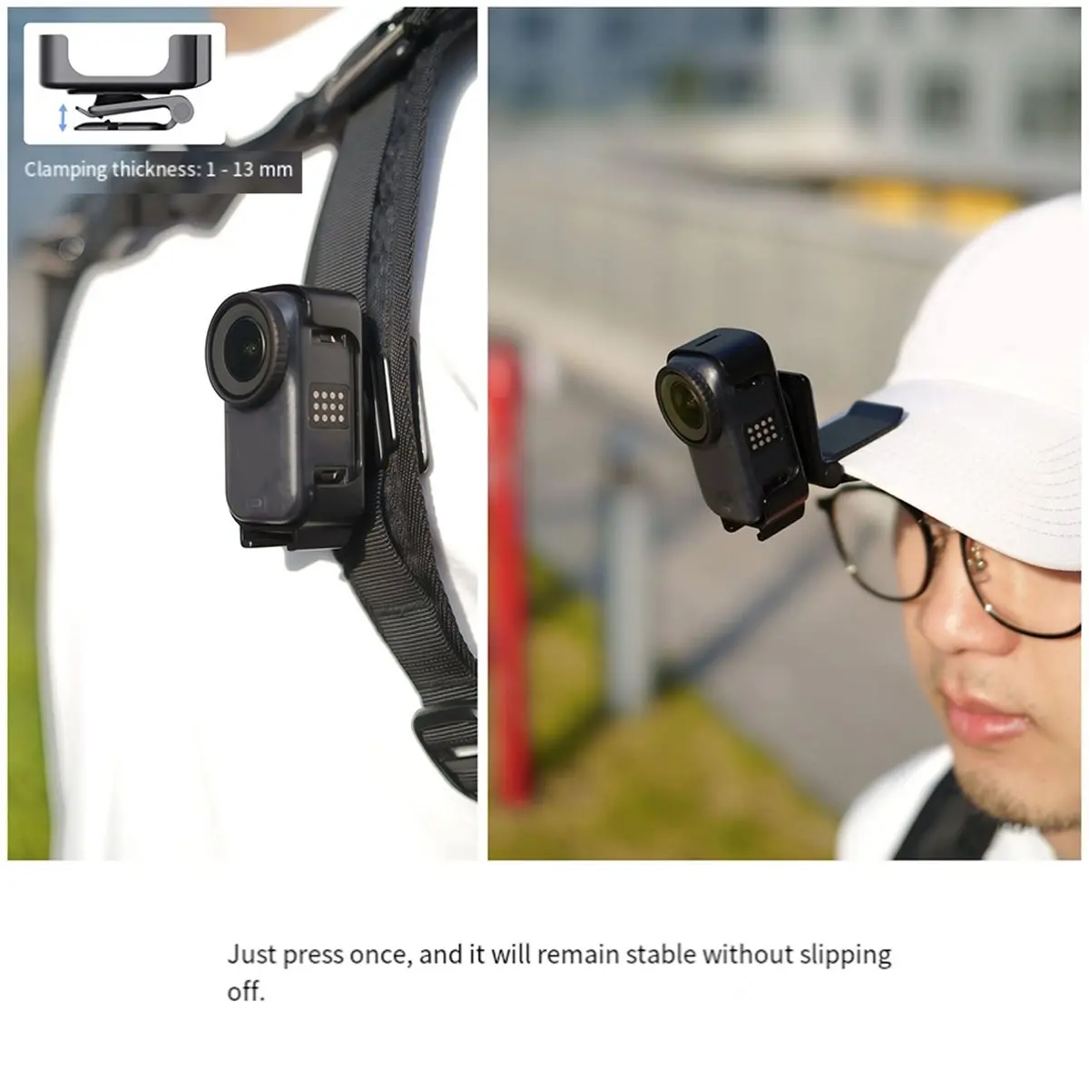 For Nano 360 Rotation Backpack Clip Holder Anti-Shake Clip Mount for Nano Sports Camera Accessories