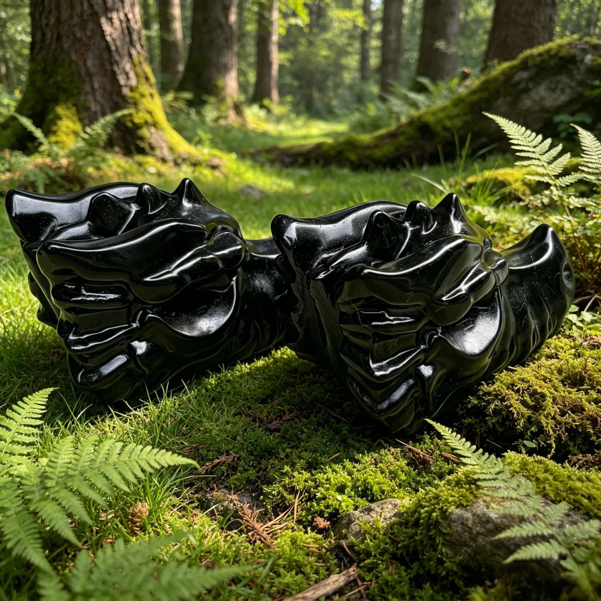 Natural Black Obsidian Dragon Skull Carving Hand Carved Gemstone Fantasy Creature Figurine Reiki Healing Gothic Home Decor Gift view 4