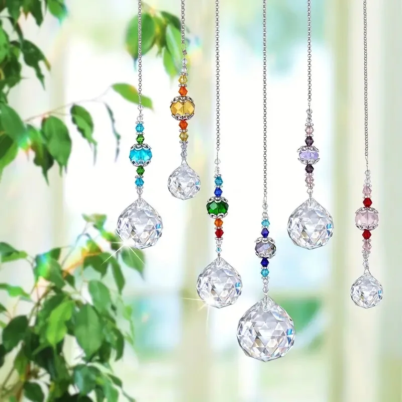 3/6 pcs Hanging Prism Crystal Sun Catcher Crystal Pendant Lighting,Home Decor ,Room Decor,Wall Decor Gifts Birthday Graduation