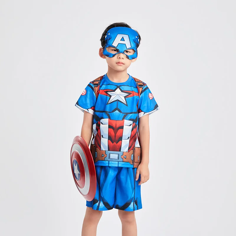 Summer American Movies Children's T-shirts Role-Playing Costumes Street Party Tops Kids Sports Short Sleeved T-shirts