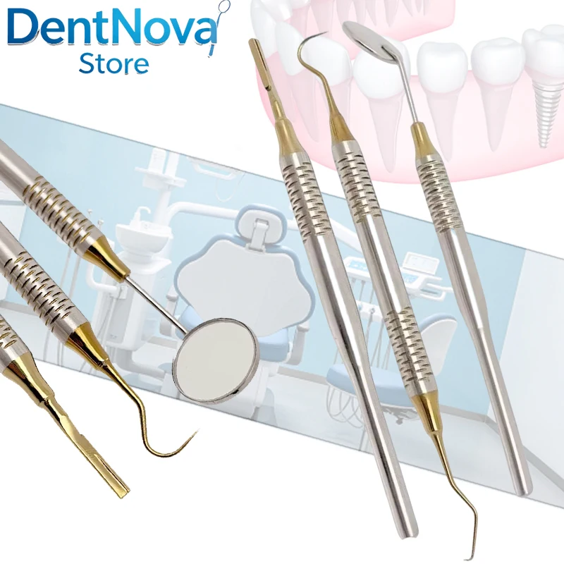 

Dental Mirror with Probe - Professional Stainless Steel Dentist Instrument for Tooth Surface Check