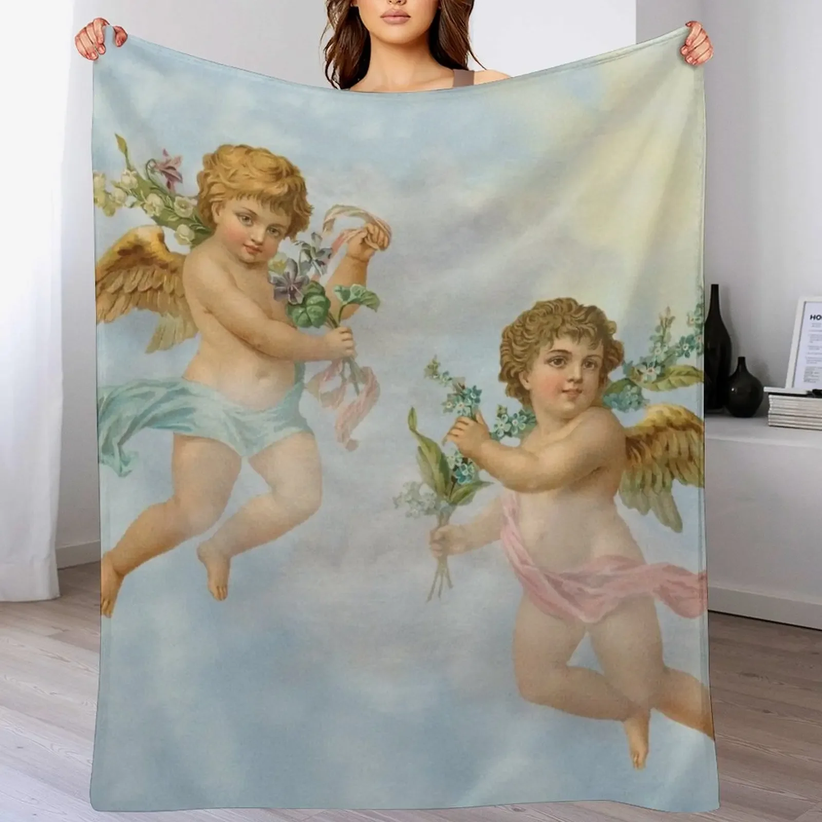 

Cupid Angels in Heaven (Aesthetic Renaissance Art) Throw Blanket Hairys Tourist Decorative Sofa Thermal Blankets