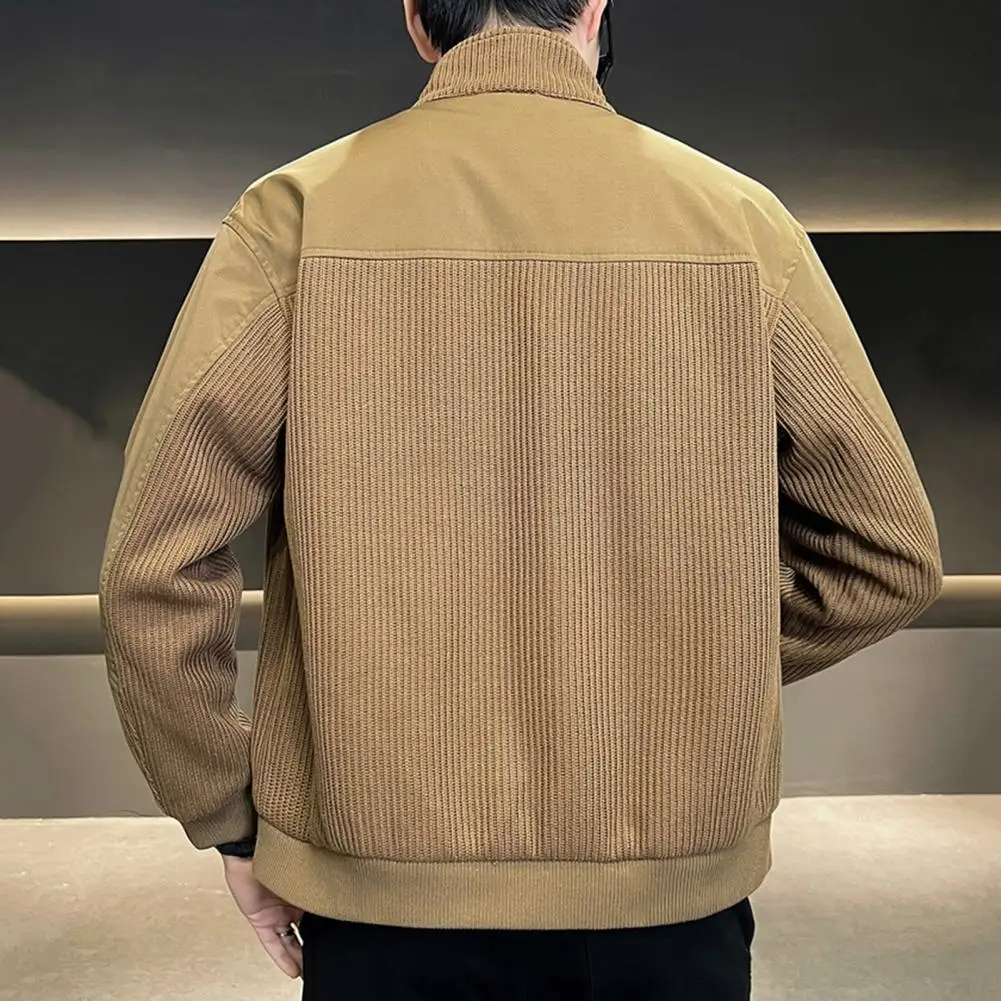 

Новая модная мужская куртка - однотонное повседневное пальто с длинными рукавами и плиссированными рукавами, подходит для весенней и осенней ветровки