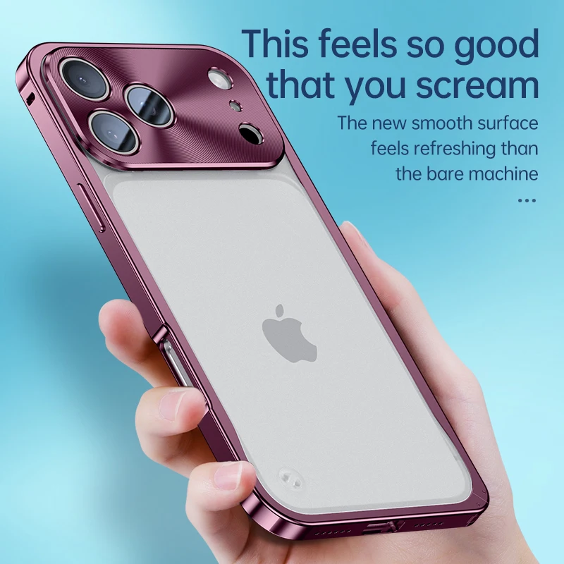 Magnetyczne etui na telefon z metalową ramką do iPhone 17 18 Pro Max, aluminiowa klamra, pokrowiec na telefon kompatybilny z Magsafe, matowy panel tylny z PC. — zdjęcie produktu 2
