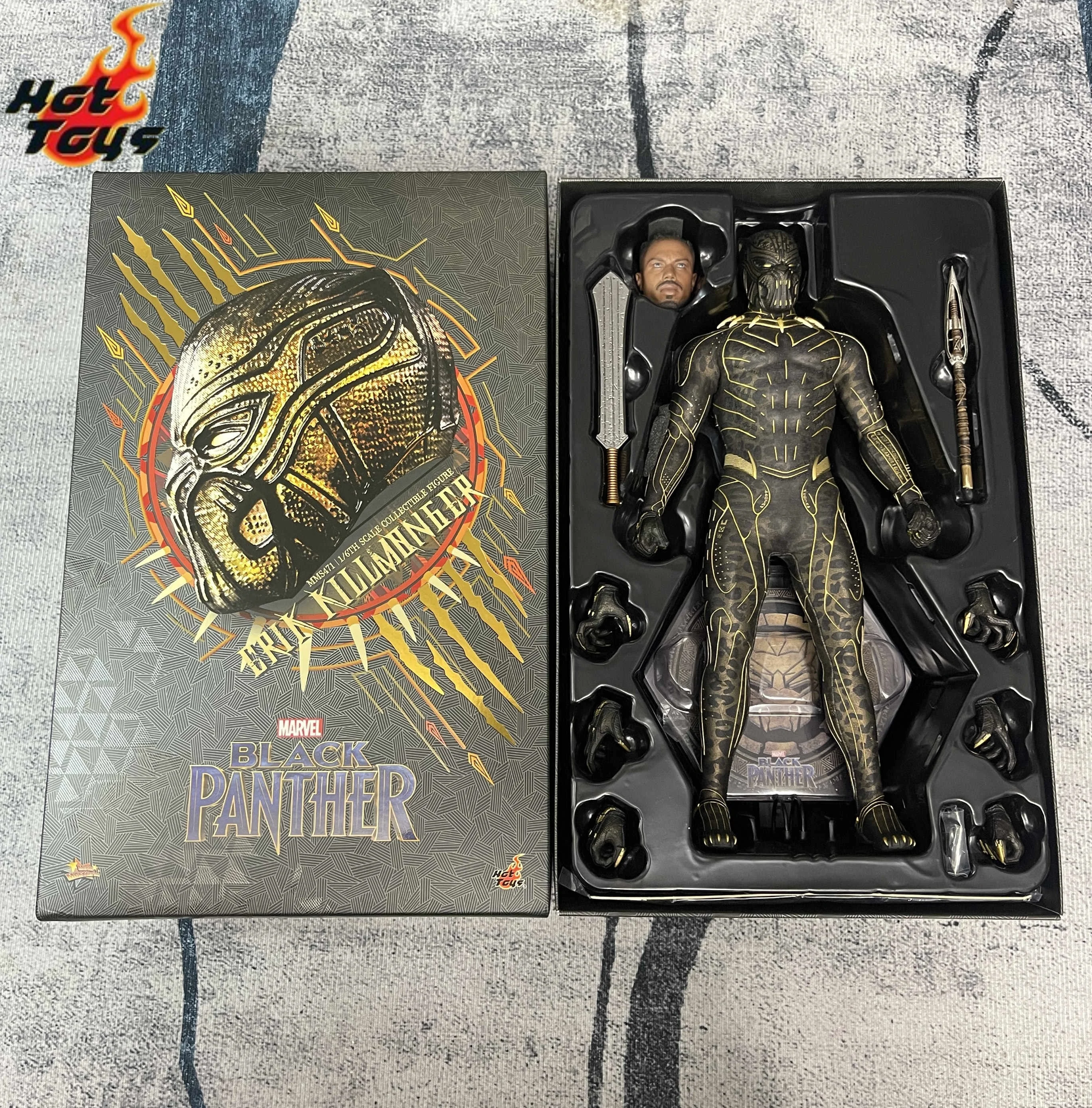 In Stock HOTTOYS HT MMS471 Black Panther Killmonger Money Leopard Eric Action Figure Model Toys Gifts