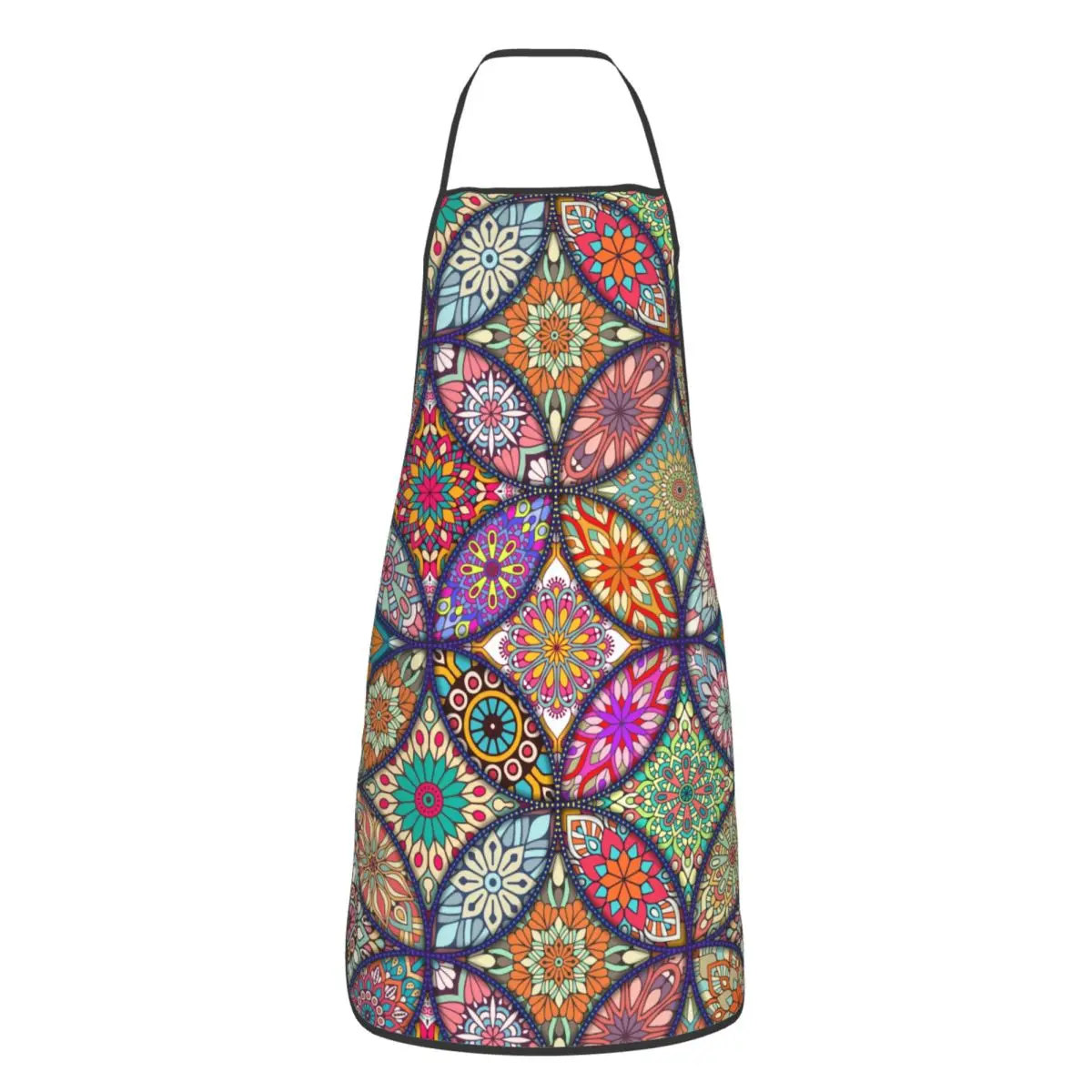 Custom Bib Arabic Indian Ethnic Floral Mandalas Pattern Aprons Unisex Adult Chef Cooking Kitchen Tablier Cuisine Gardening