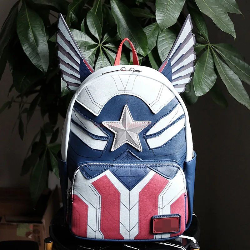 New Marvel Captain America backpack Avengers anime peripheral backpack Shoulder travel backpack Large capacity boy backpack