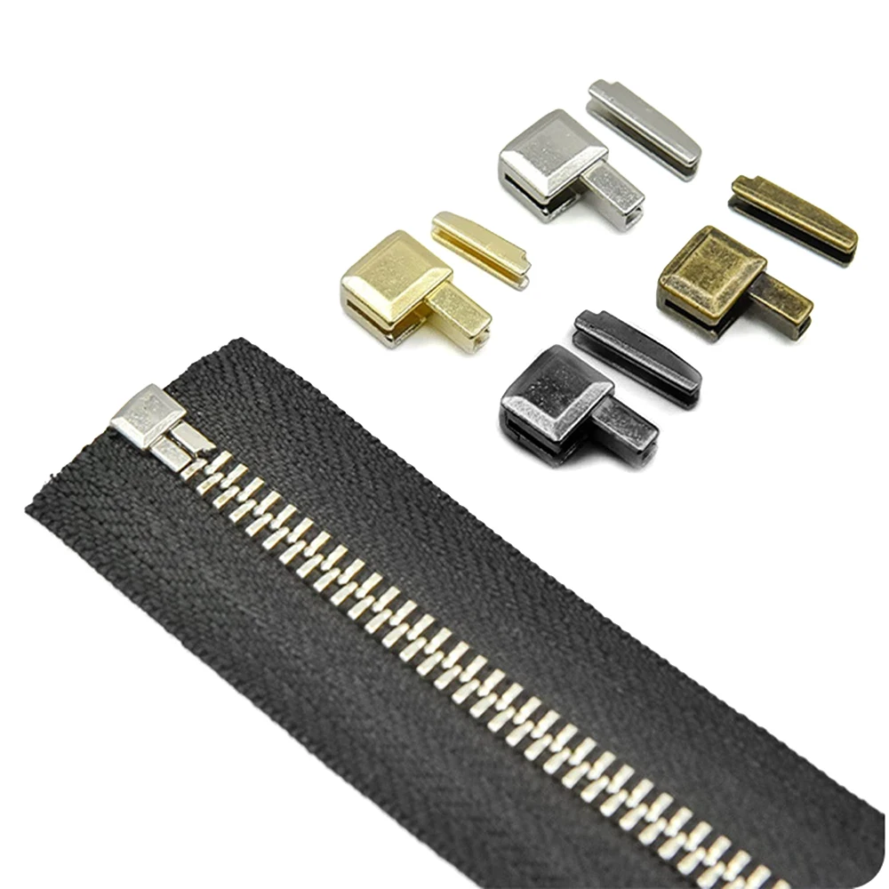 24 sztuk/zestawów 5mm metalowy zamek błyskawiczny zatrzask suwak wsuwany zamek błyskawiczny dolny korek do płaszczy torba na kurtkę buty na zamek