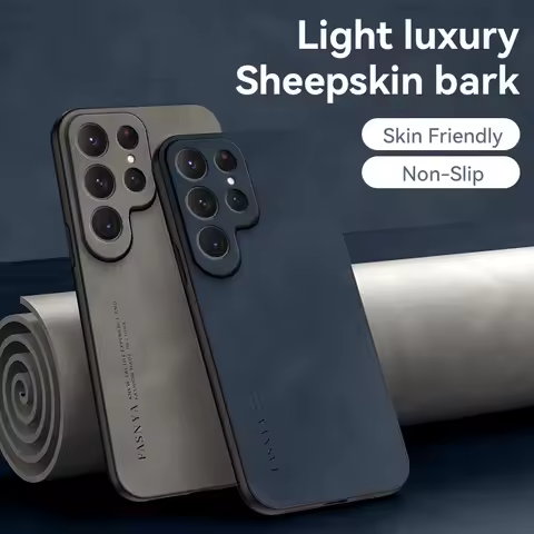 Magnetic Sheepskin Leather Case For Samsung Galaxy S8 S9 Plus S10 S20 S21 FE S22 S23 Plus S24 Ultra Luxury Matte Slim Back Cover