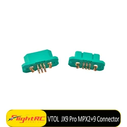 2 Pair VTOL Pro MPX2+9 Connector JX9 Multi Wire Servo Extension Male Female Plug Signal For RC Model