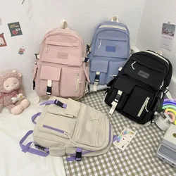 2024 New Fashion Large Capacity Junior High School Student Backpack Lightweight And Minimalist Travel Bag Canvas Backpack