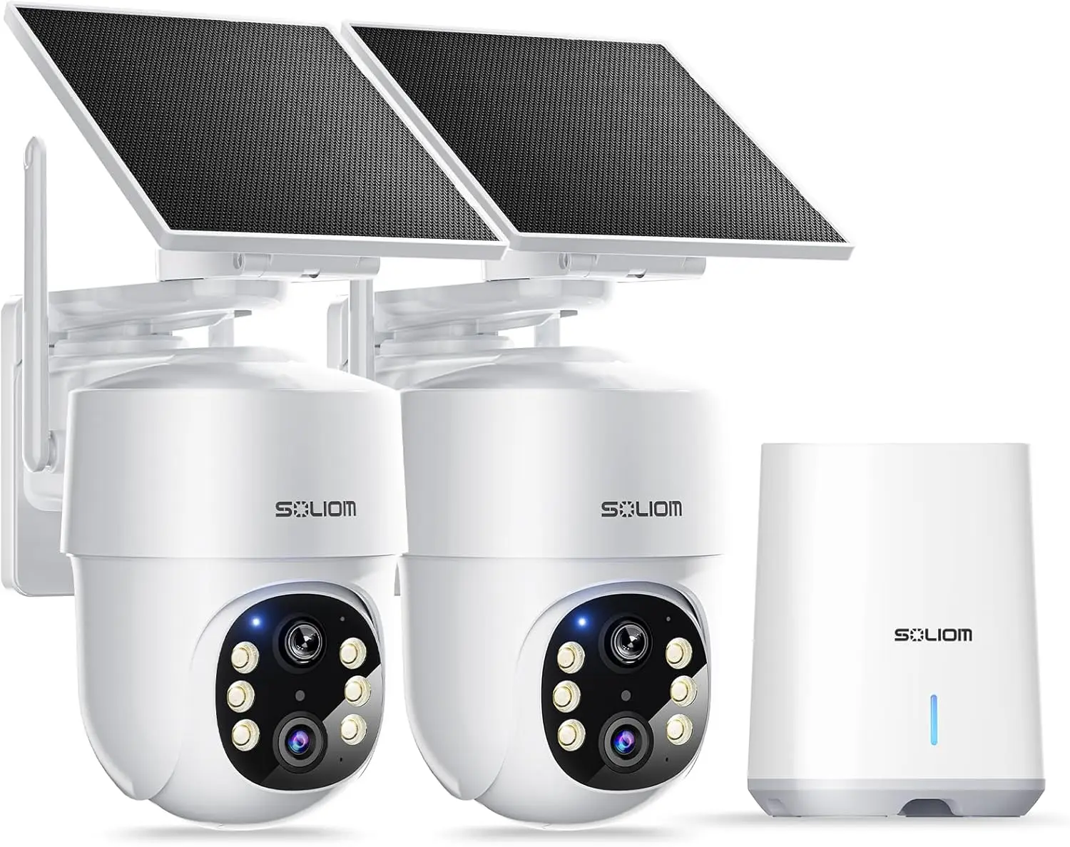 

5MP Wireless Outdoor Security Camera Pack - Solar Powered, No Subscription, 360° Motion Tracking & 3K Night Vision
