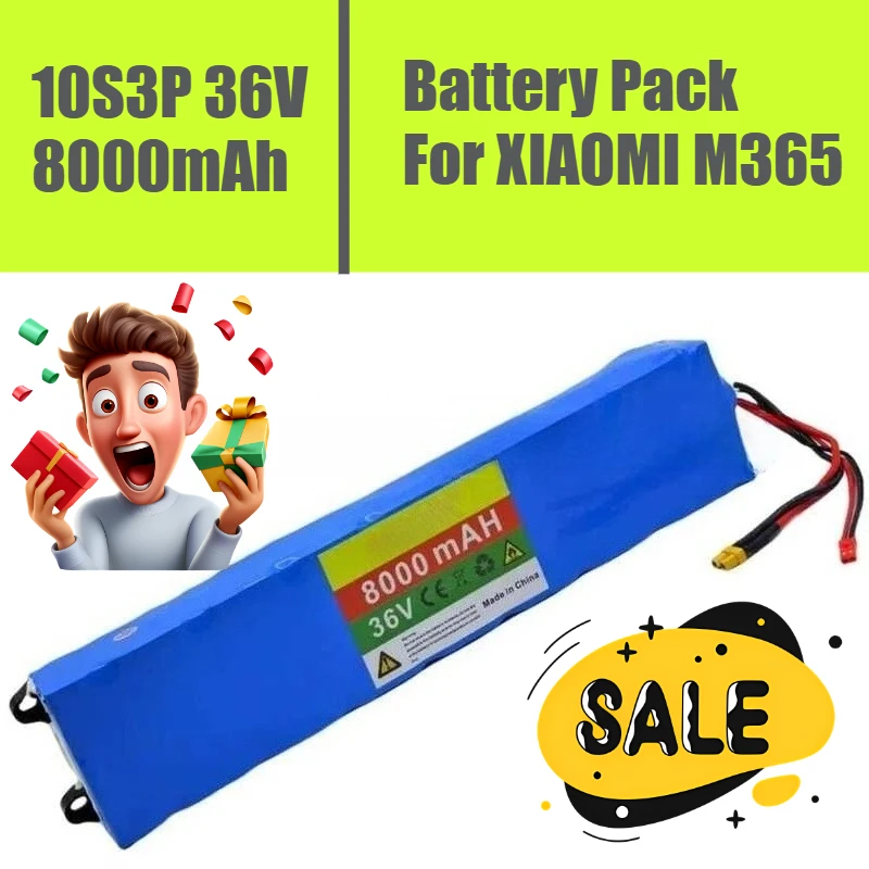 

10S3P 36V 8000mAh Battery Pack,for XIAOMI M365 Electric Scooter,with BMS Charging Protection