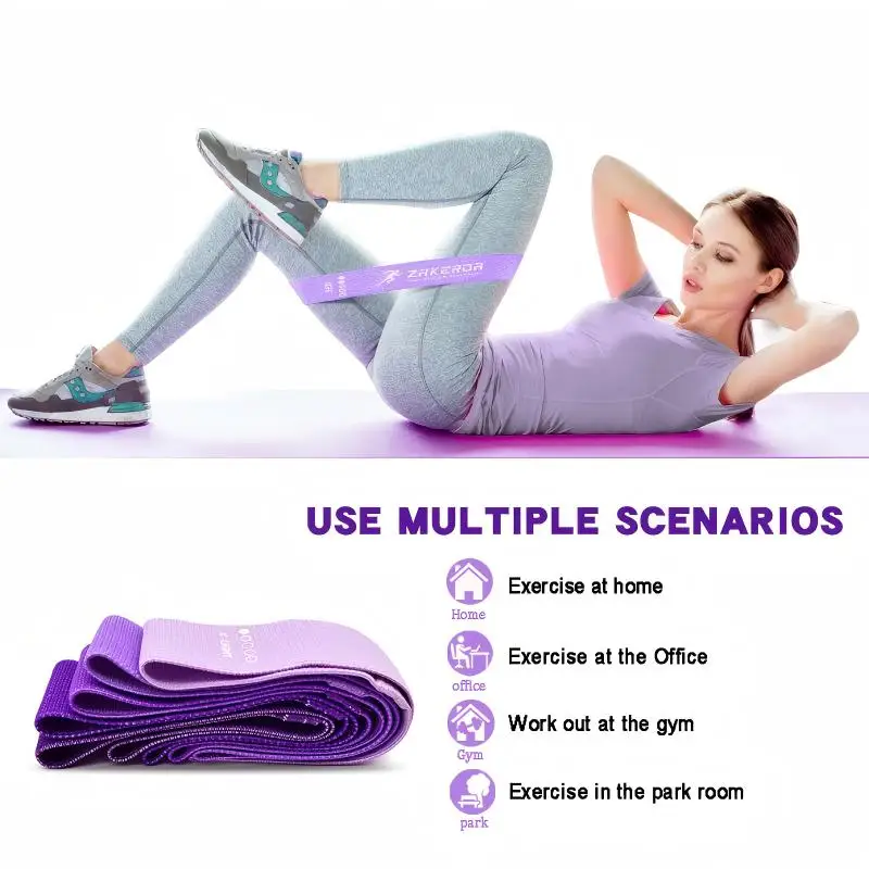 

Hip Lift Circle Slimming Resistance Band Yoga Stretch Elastic Band 5-Pack Resistance Bands with Purple Gradient for Squatting