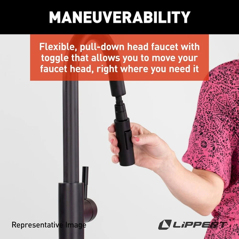 High Quality Stainless Steel RV Kitchen Faucet Single Handle Pull Down Adjustable Stream Spray Easy DIY Installation