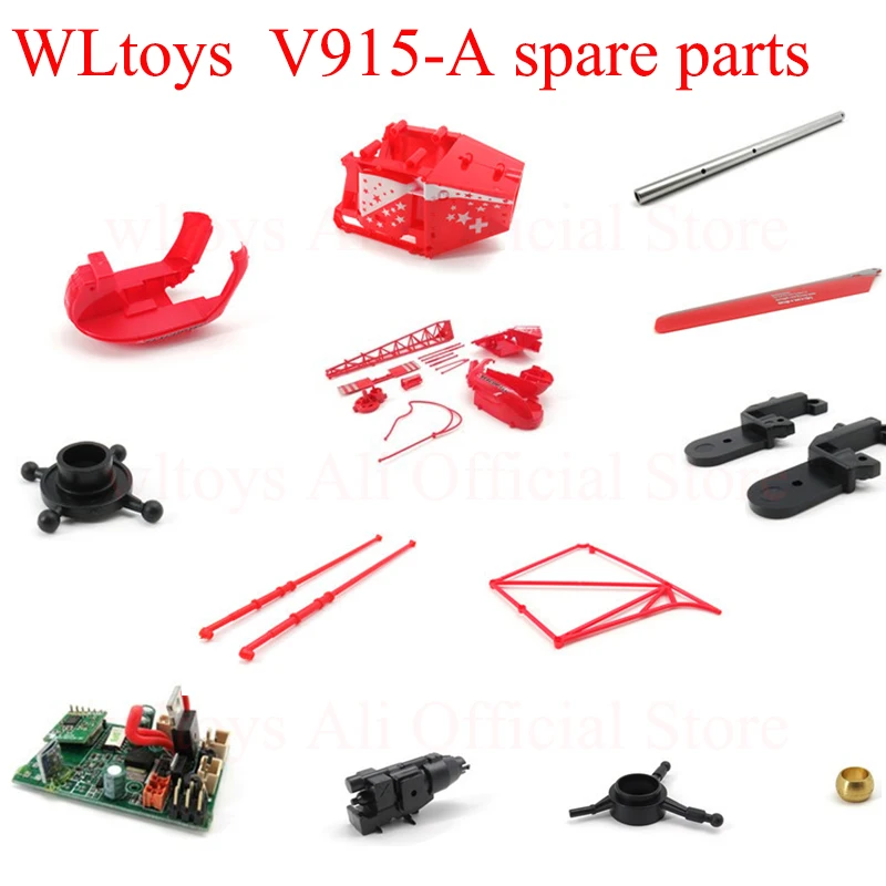 Full Set WLtoys V915-A RC helicopter spare parts Main blade Receiver board Servo Motor Gyroscope Main steel tube Tail blade