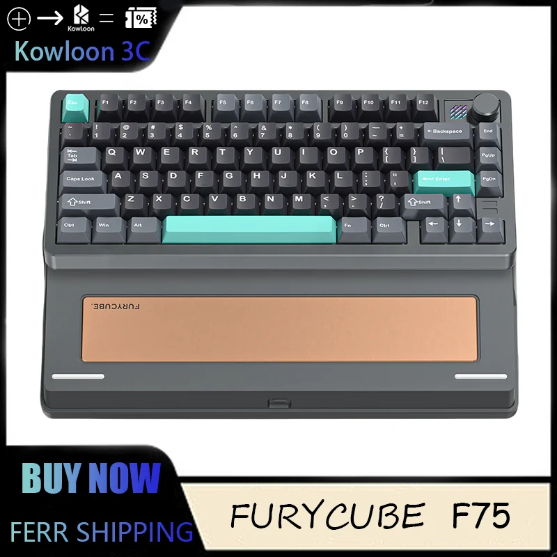 FURYCUBE F75 Mechanical Keyboard Aluminum Lump Gasket Structure Customized Finished RGB Three Modes Wireless